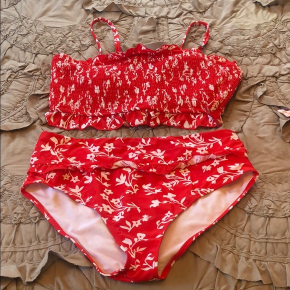 Other - red & white bikini set